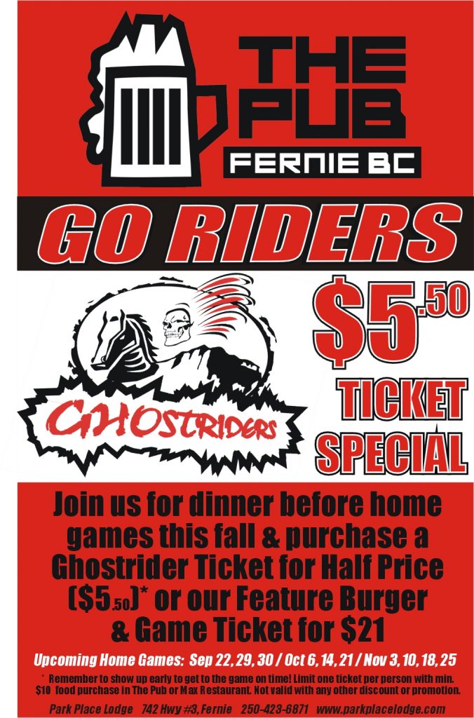 Fernie Ghostriders Home Game  – October 6  – Fall 2017