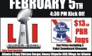 The Pub Superbowl Sunday 2017