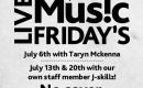 Live music Friday in the Pub with Taryn Mckenna July 6th