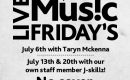 Live music Friday in the Pub with Taryn Mckenna July 6th