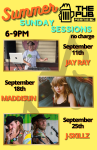 Summer Sunday Sessions in the Pub – Featuring Maddisun